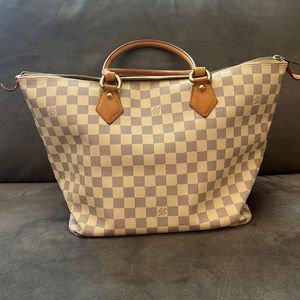 Great Condition Louis Vuitton Damier Azur Saleya MM Tote Bag